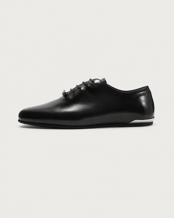 Metallic Leather Derby Shoes