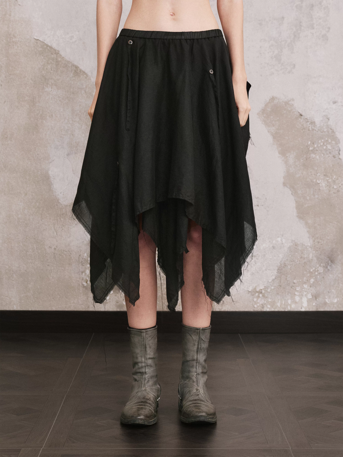 Folded Sequence Handkerchief Skirt