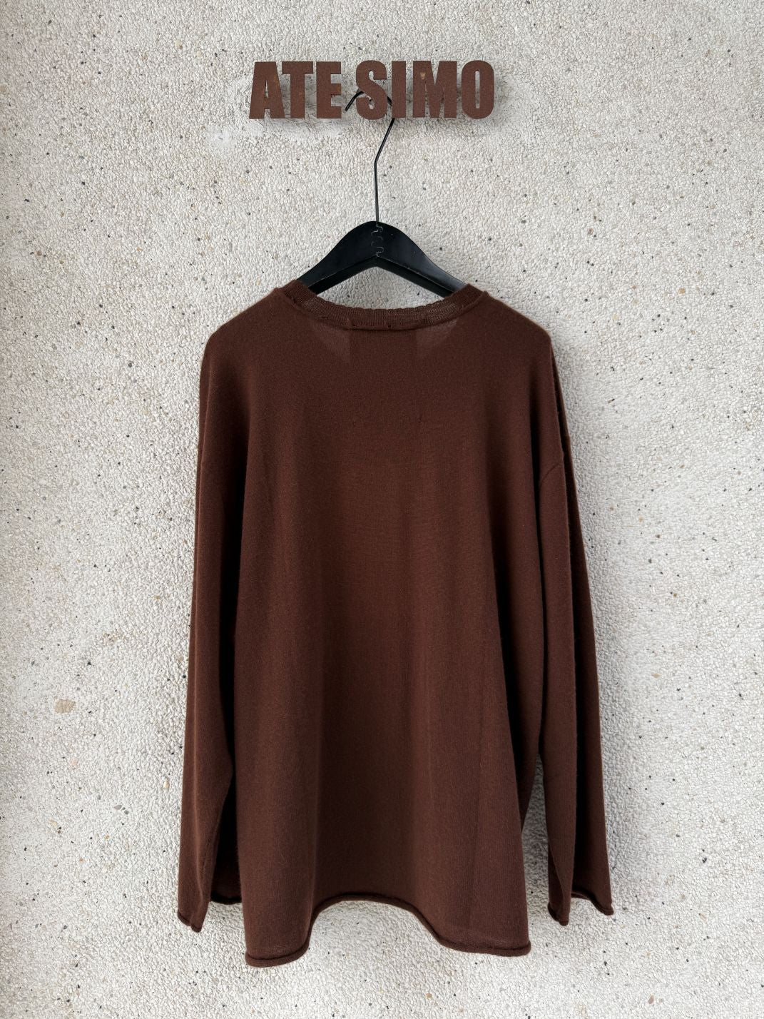 Cashmere Distressed Edge Knit (Dark Brown)