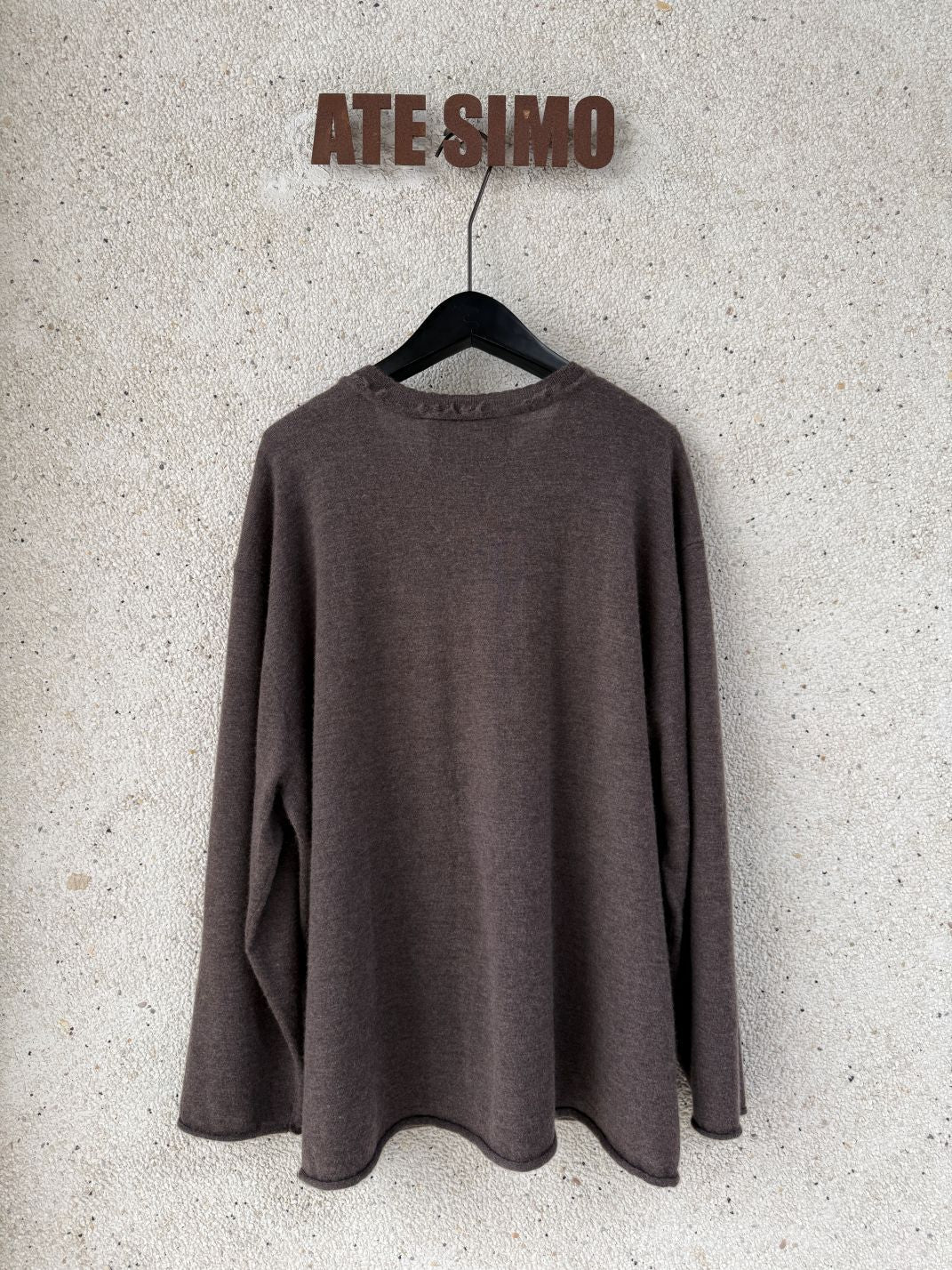Cashmere Distressed Edge Knit (Dark Grey)