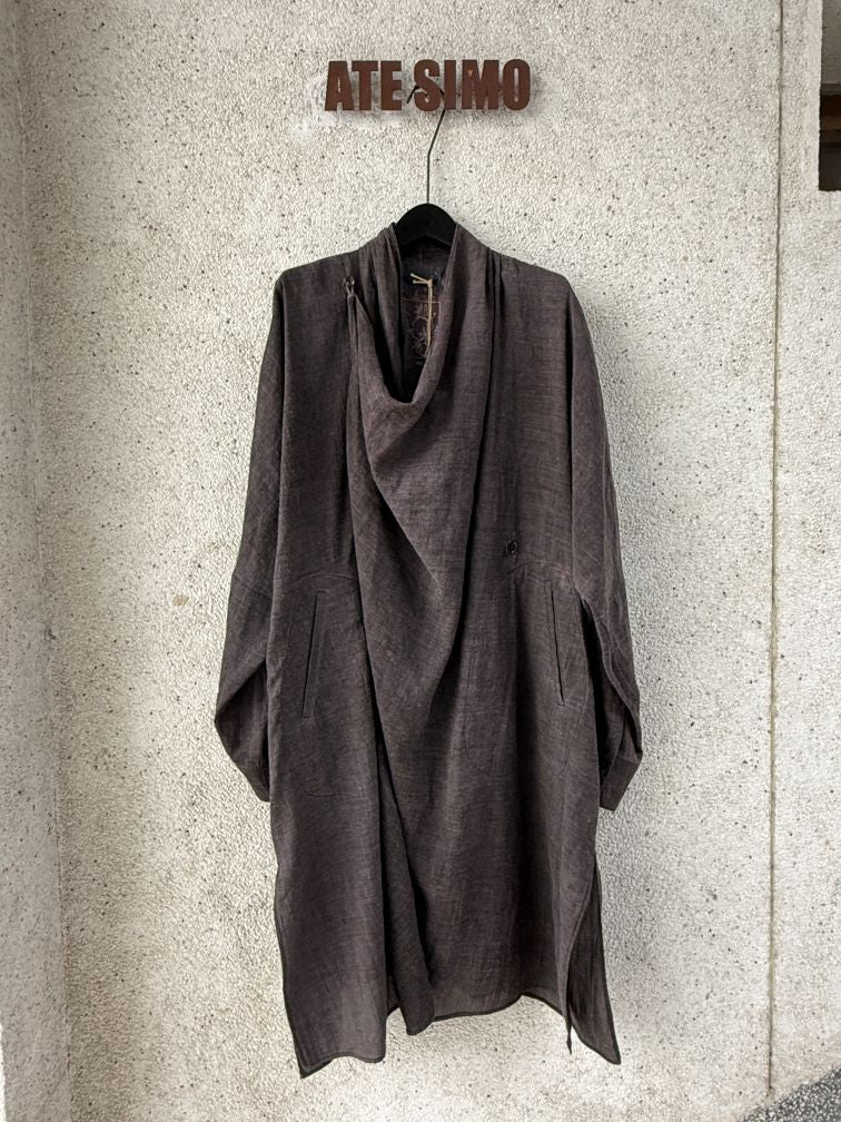 Cowl Neck Long Shirt (Purple)