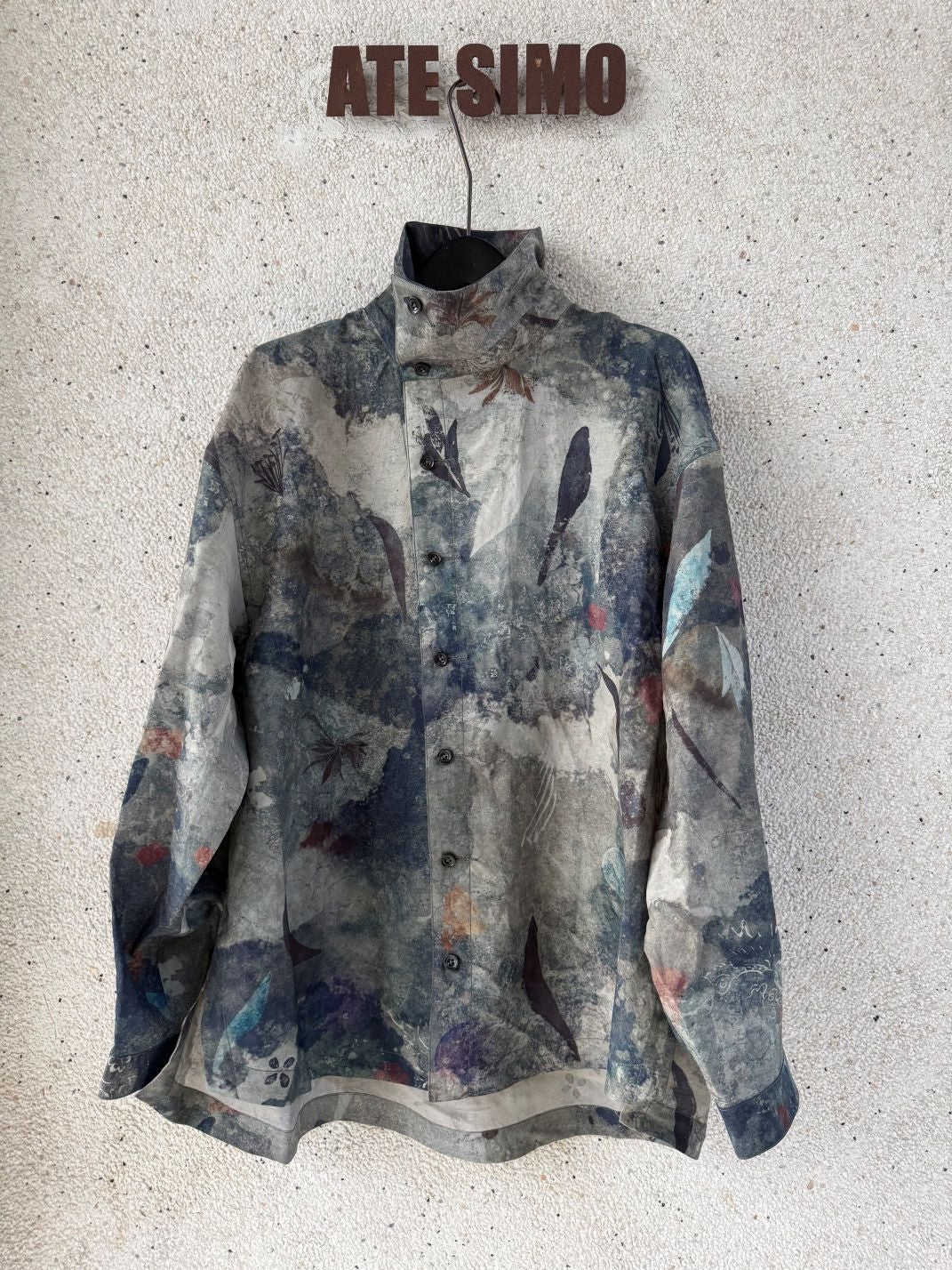 Asymmetric Placket Collared Shirt