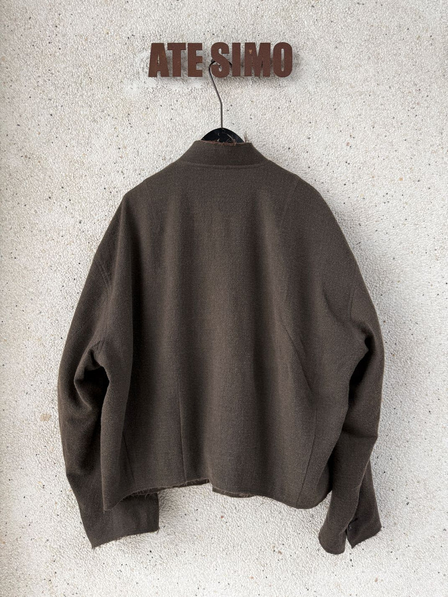 Double-Breasted Stand Collar Cropped Jacket