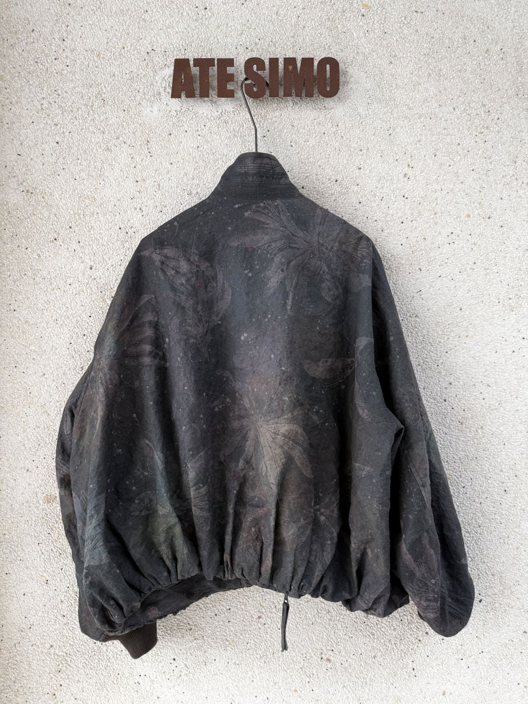 Pleated Zip Cropped Jacket (Digital Printed)