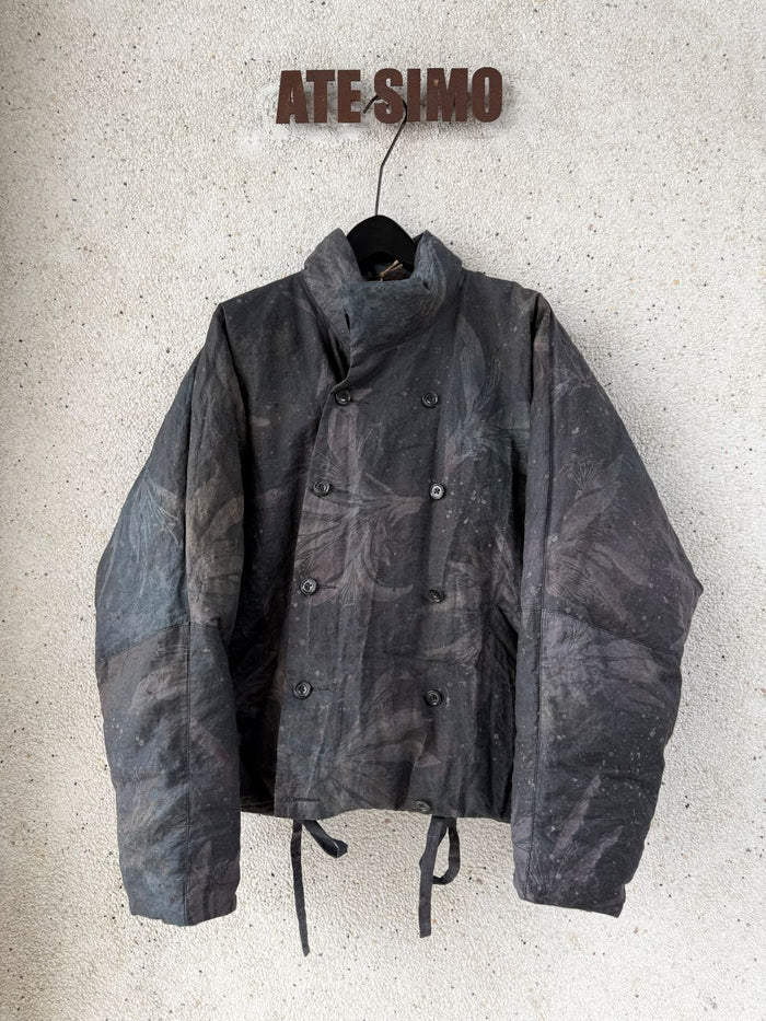 Double-Breasted Cropped Down Jacket
