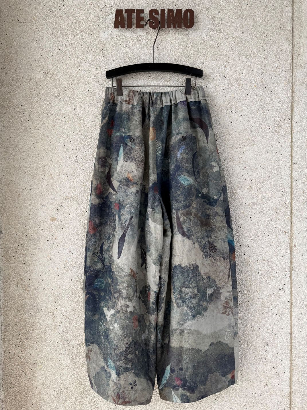 Drawstring Wide-Leg Trousers (Digital Printed)