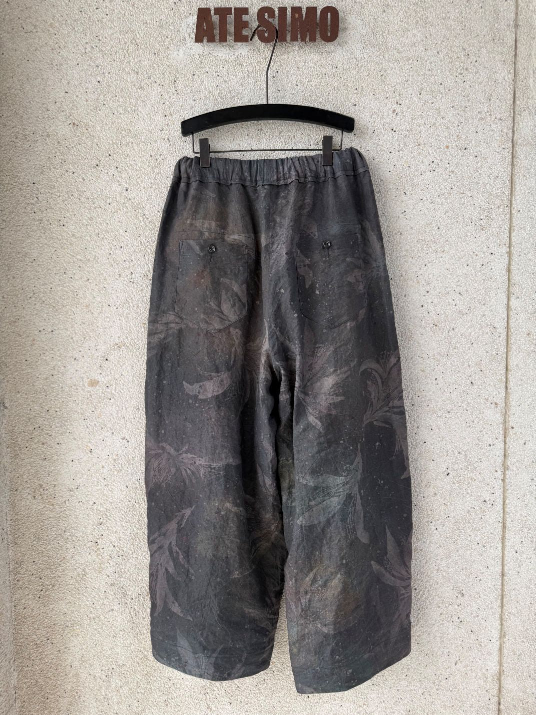 Drawstring Wide-Leg Trousers (Dark Grey)