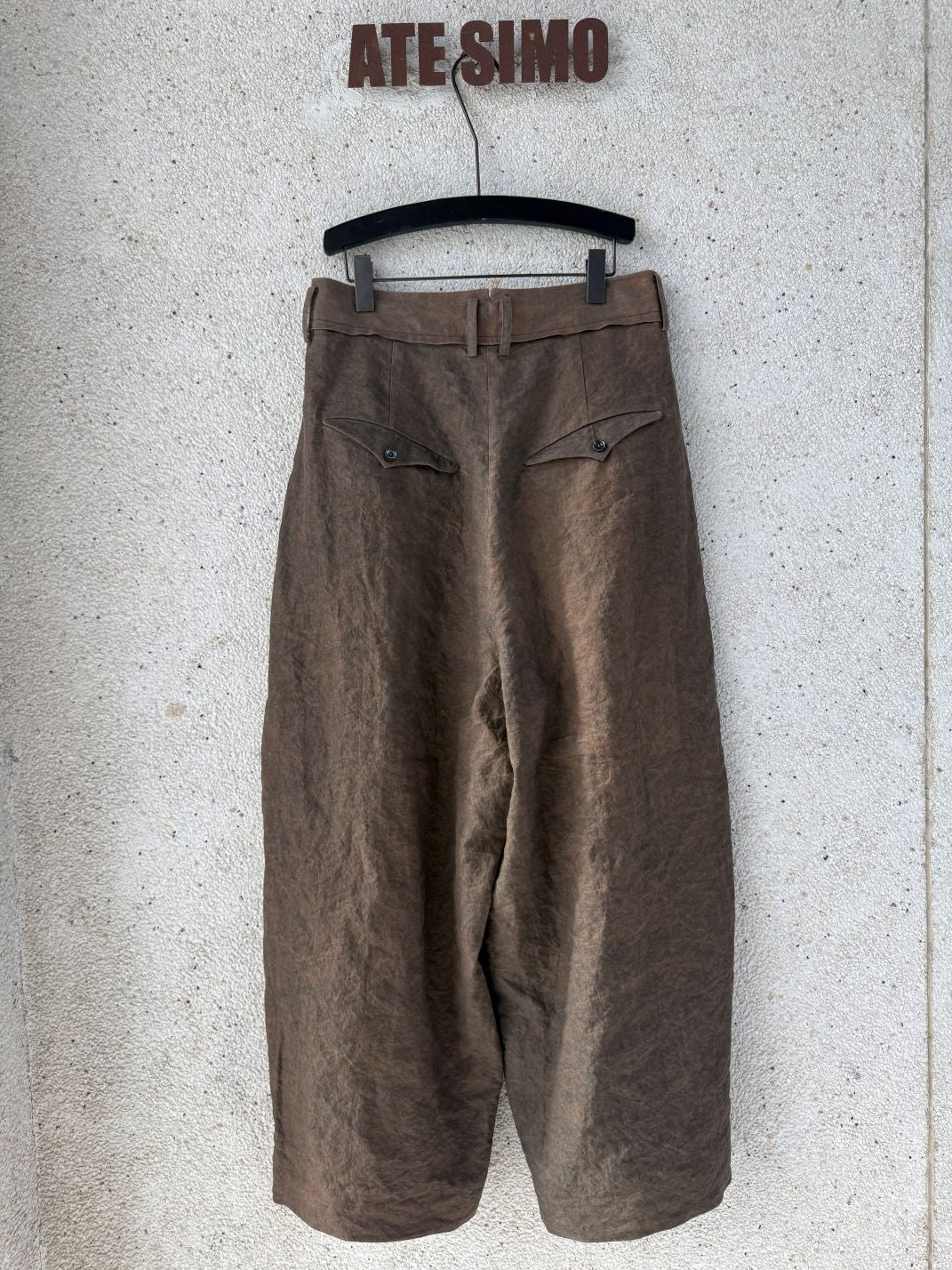 Panelled Construction Trousers (Washed Brown)