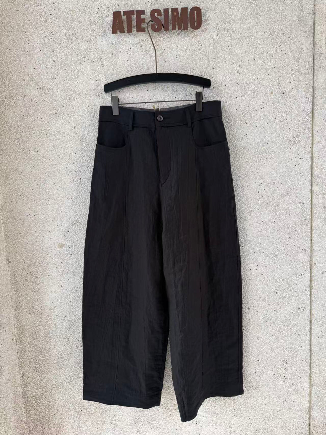 Panelled Construction Trousers (Black)