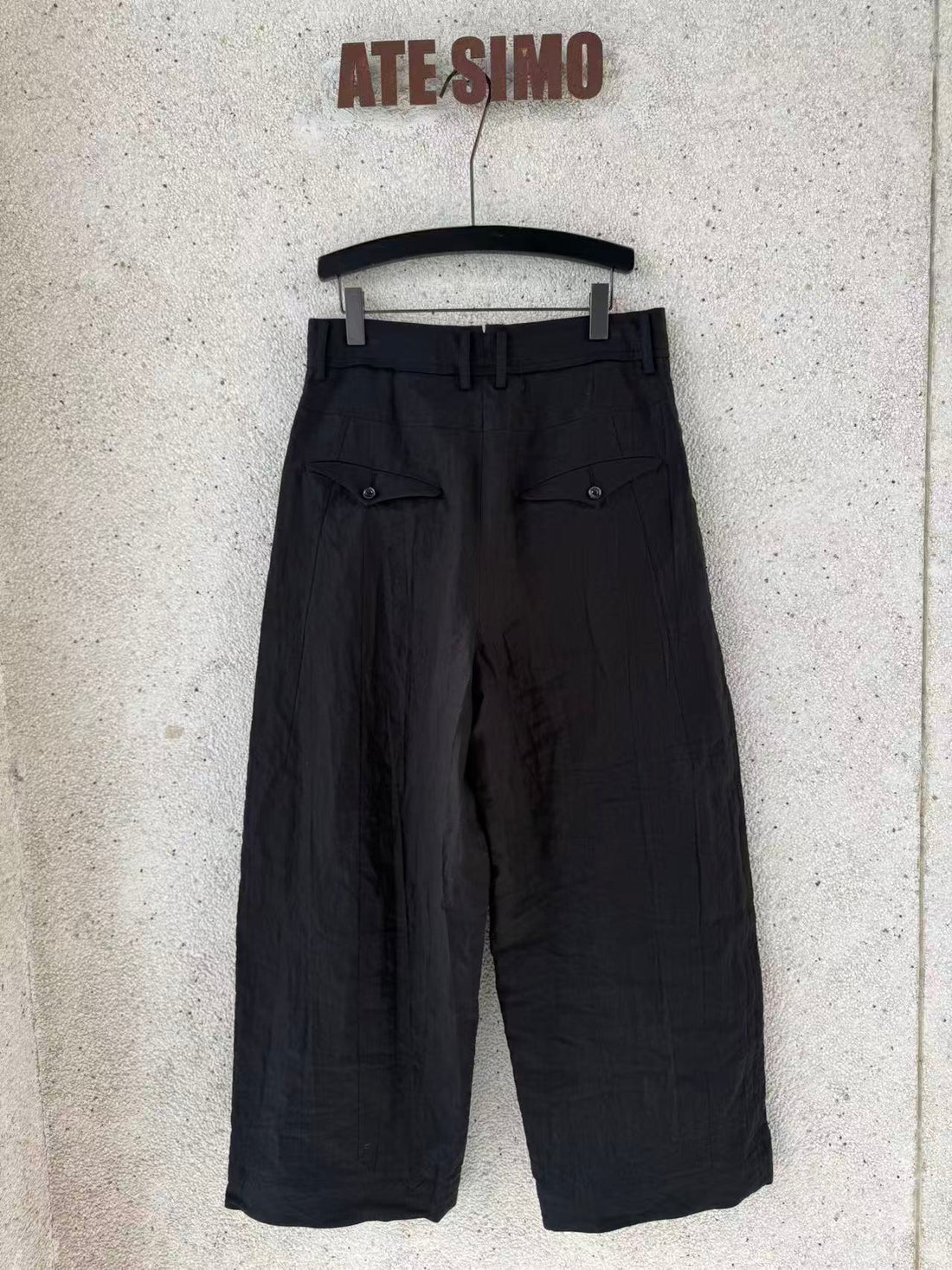 Panelled Construction Trousers (Black)
