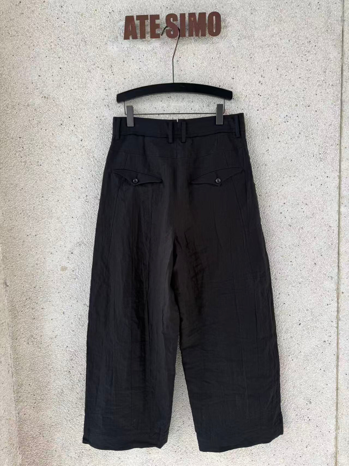 Panelled Construction Trousers (Black)