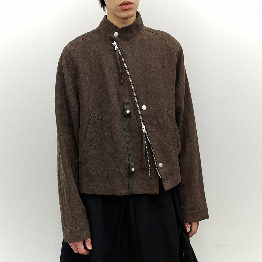 Double-Zip Stand Collar Jacket