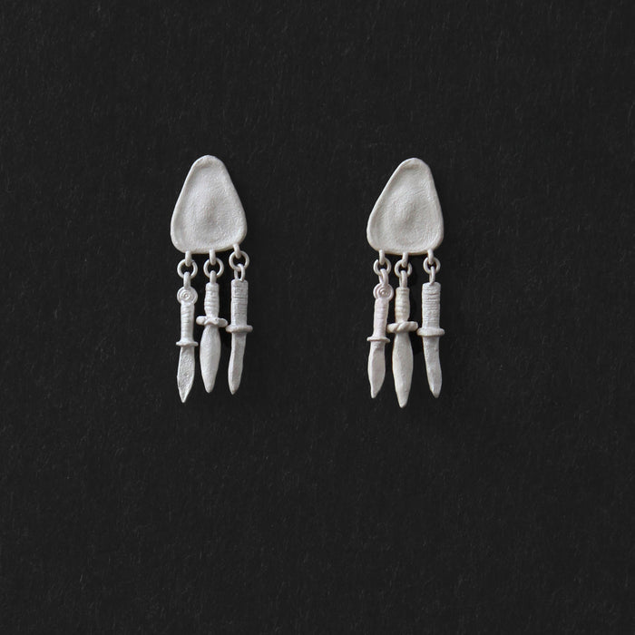 Zhi Mang Wind Chime Sterling Silver Drop Earrings