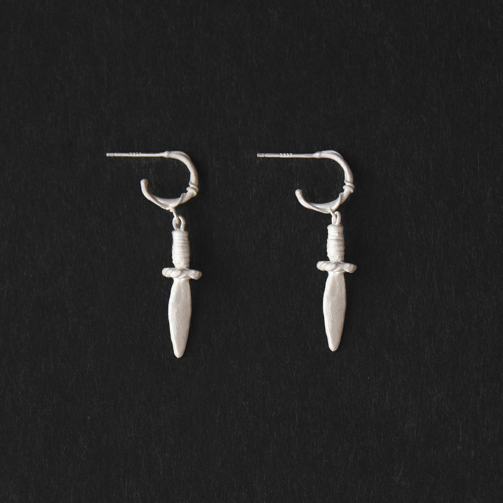 Leaf Tip Sterling Silver Drop Earrings