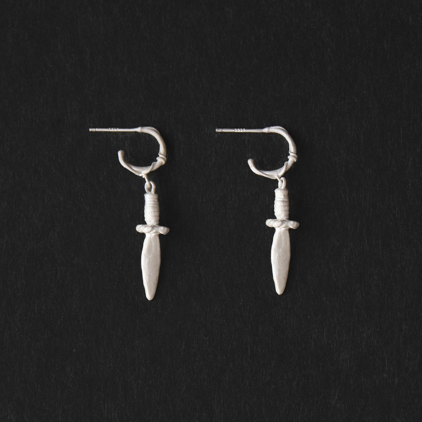 Leaf Tip Sterling Silver Drop Earrings
