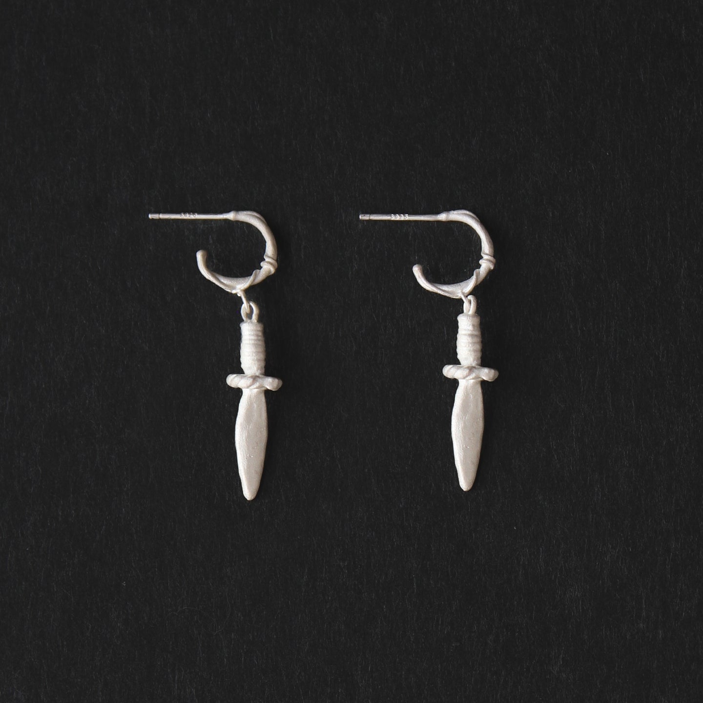 Leaf Tip Sterling Silver Drop Earrings
