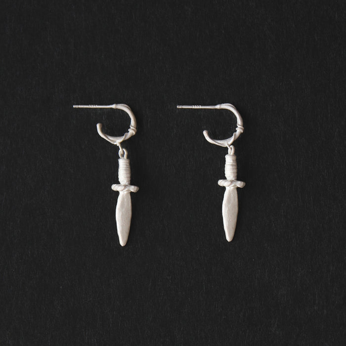 Leaf Tip Sterling Silver Drop Earrings