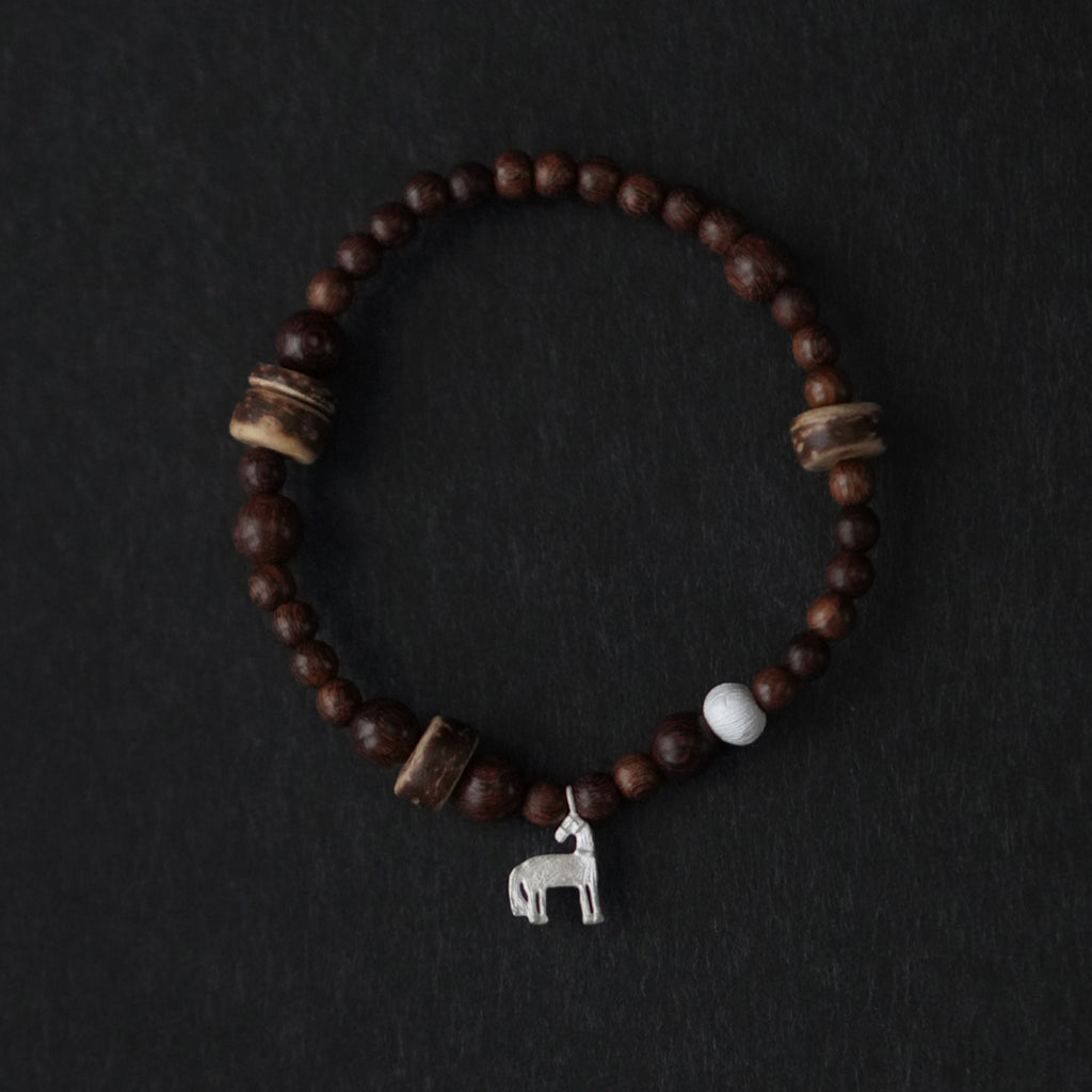 Youma Sterling Silver, Black Gold & Coconut Shell Bracelet