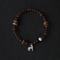 Youma Sterling Silver, Black Gold & Coconut Shell Bracelet