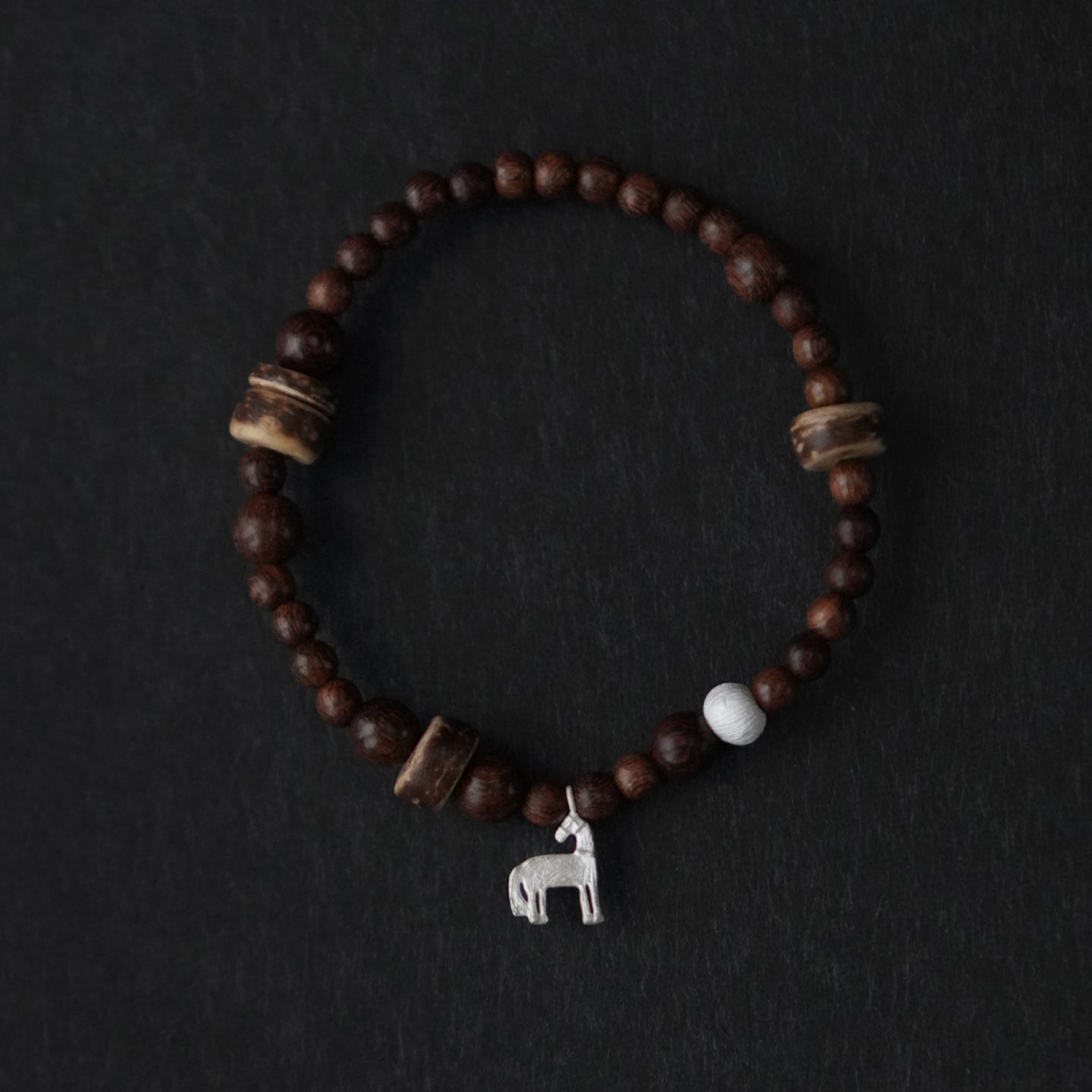 Youma Sterling Silver, Black Gold & Coconut Shell Bracelet