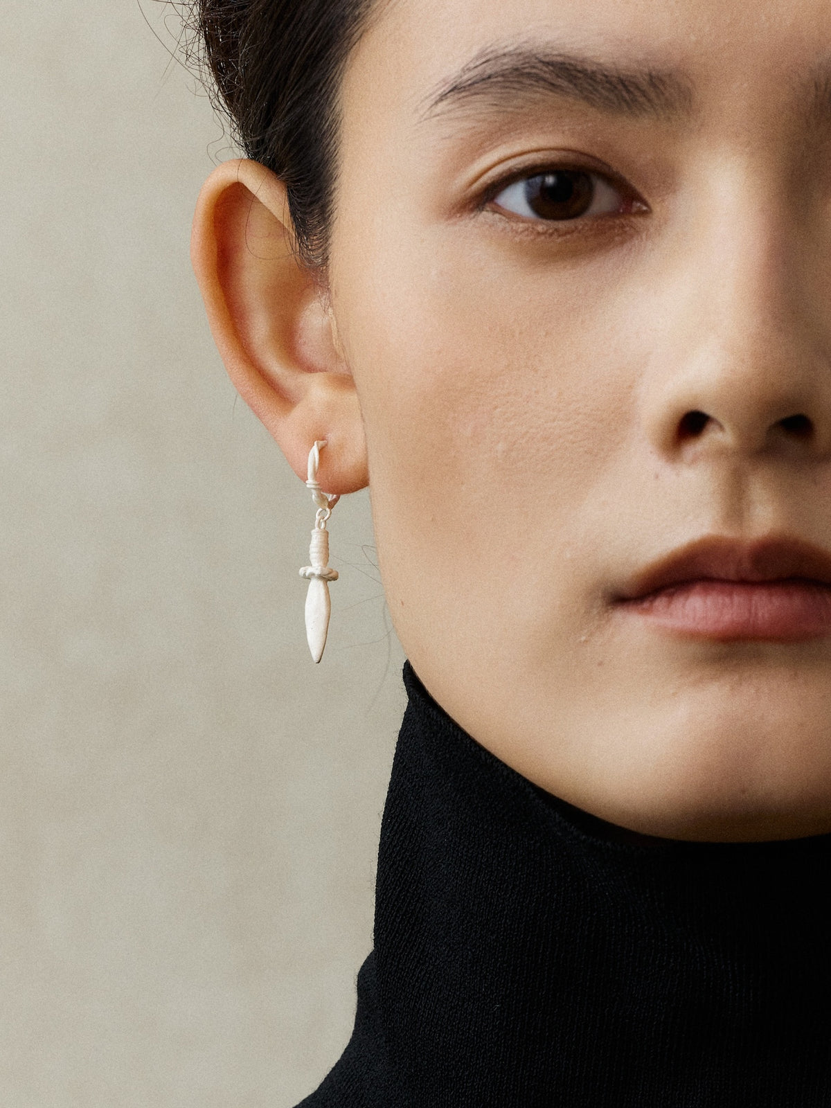 Leaf Tip Sterling Silver Drop Earrings