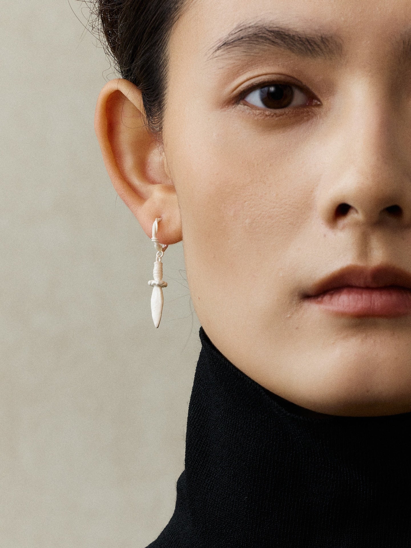 Leaf Tip Sterling Silver Drop Earrings