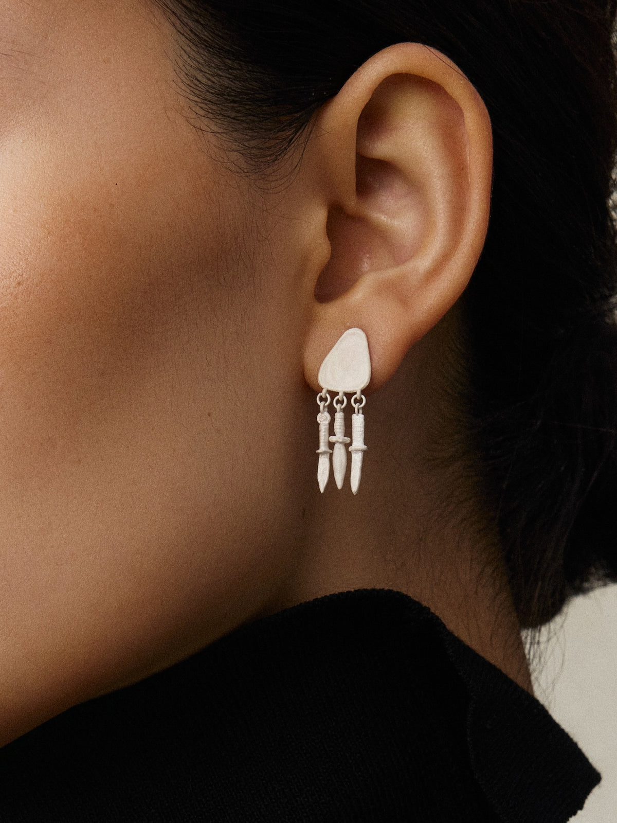 Zhi Mang Wind Chime Sterling Silver Drop Earrings