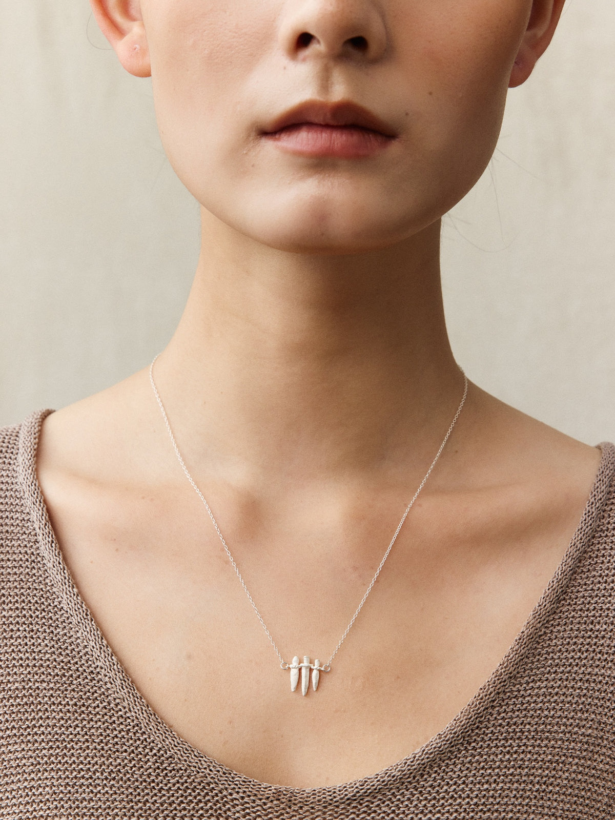 Zhi Mang Sterling Silver Dagger Pendant Necklace