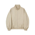 Stand-collar zip-up padded hemp jacket