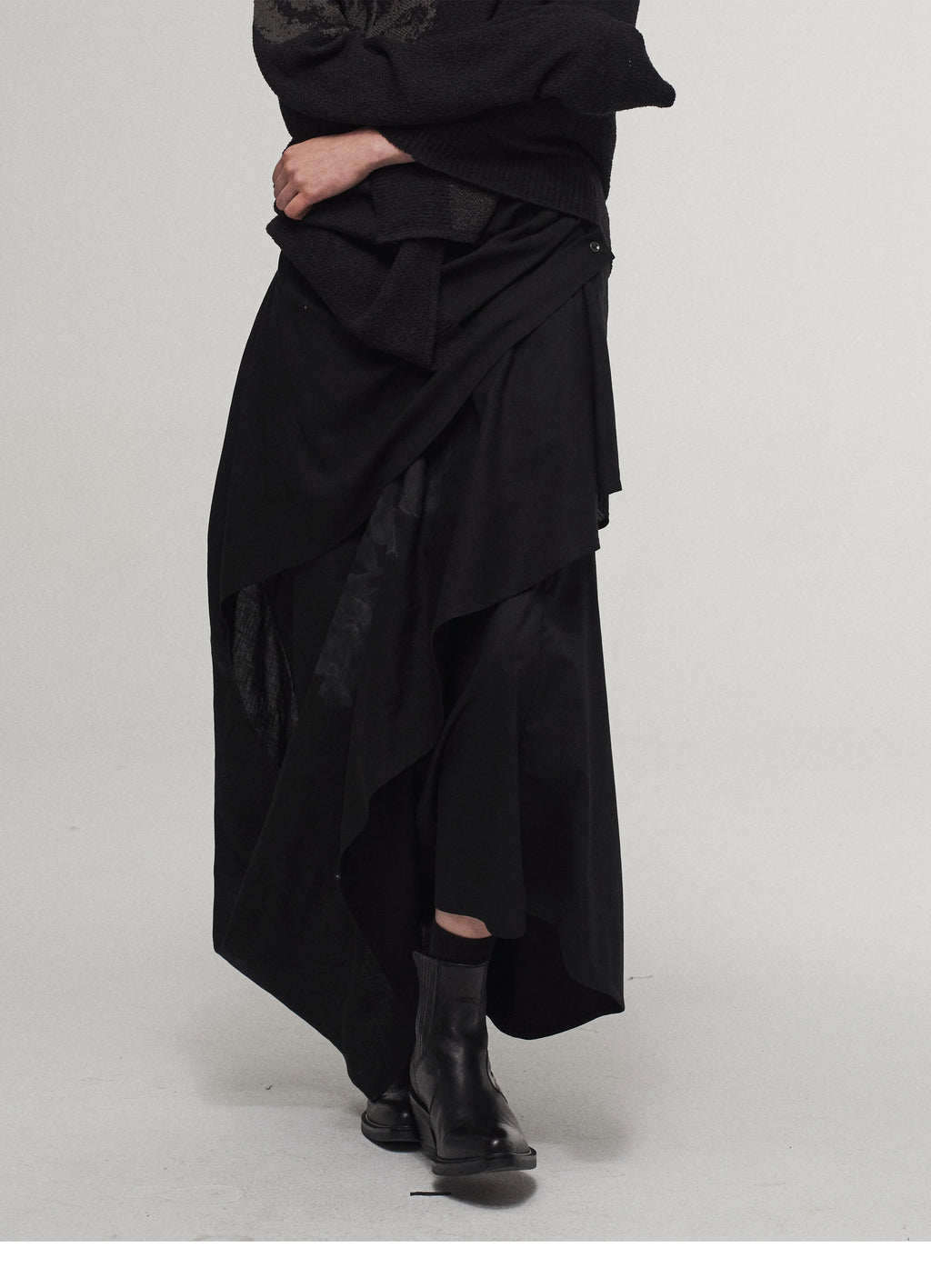 Knife-Pleated Fluid Skirt
