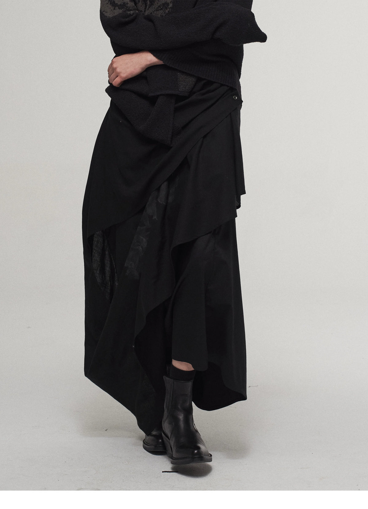 Knife-Pleated Fluid Skirt