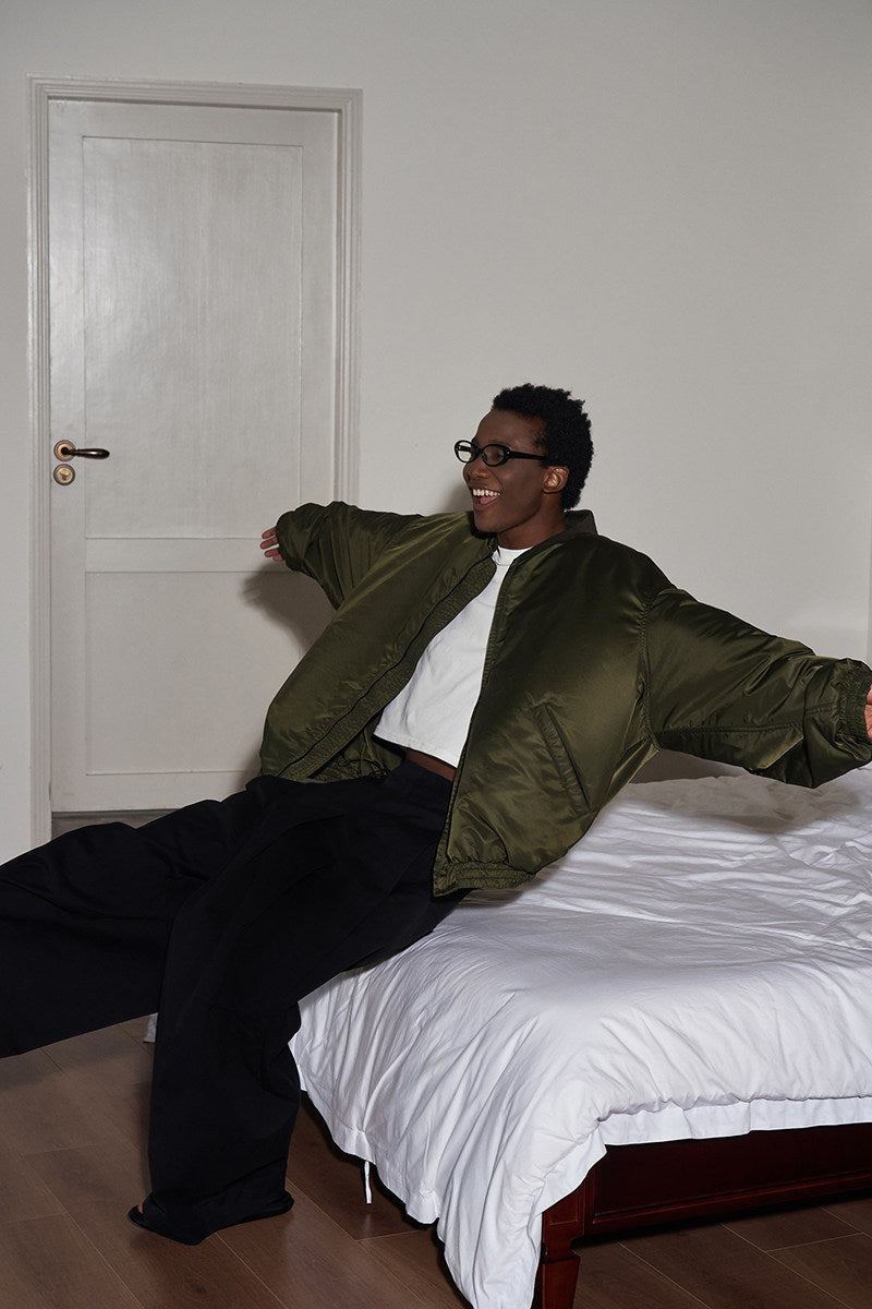 Oversized silhouette bomber padded jacket