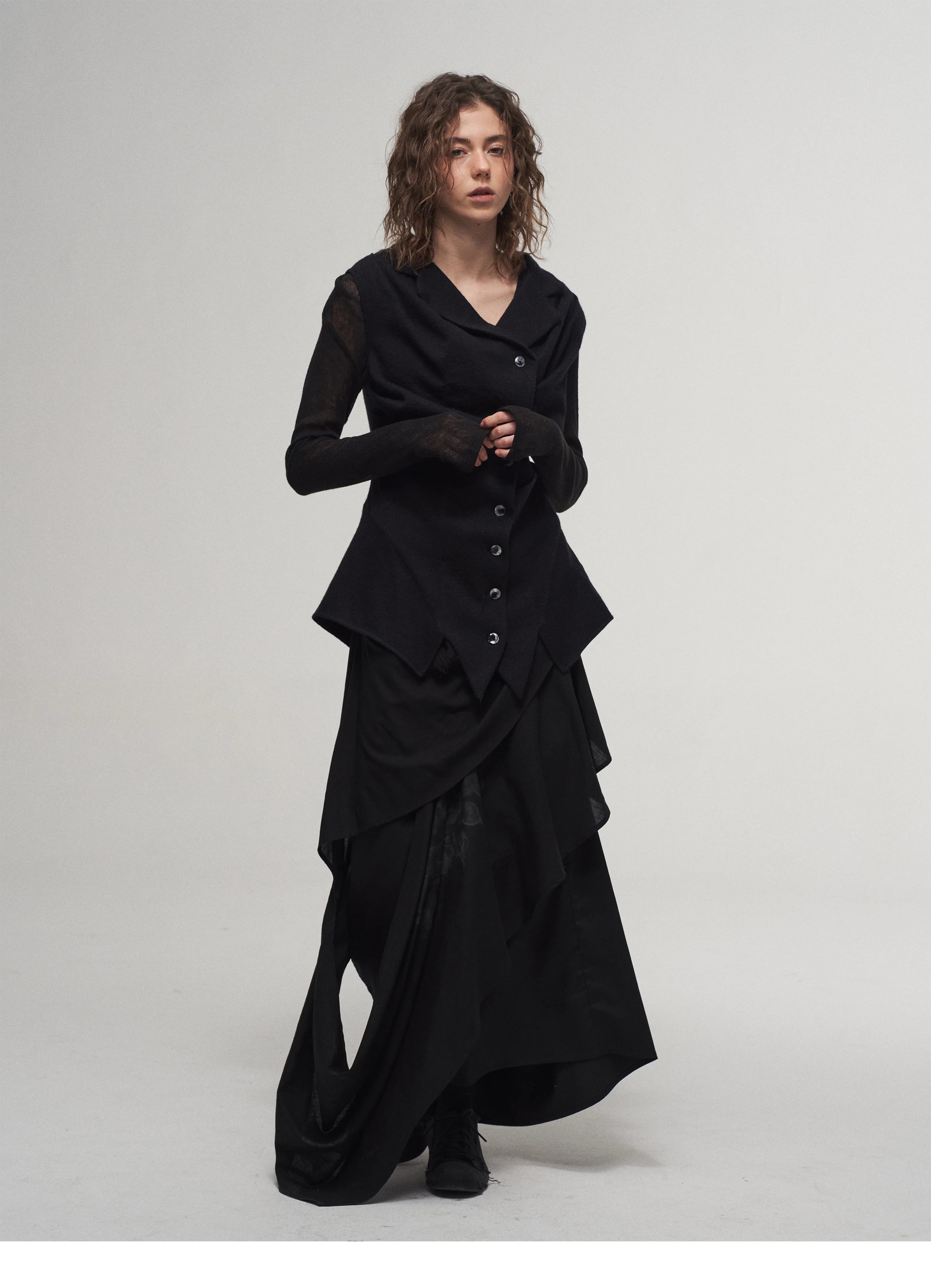 Knife-Pleated Fluid Skirt