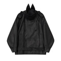 Waxed double-breasted cropped trench jacket