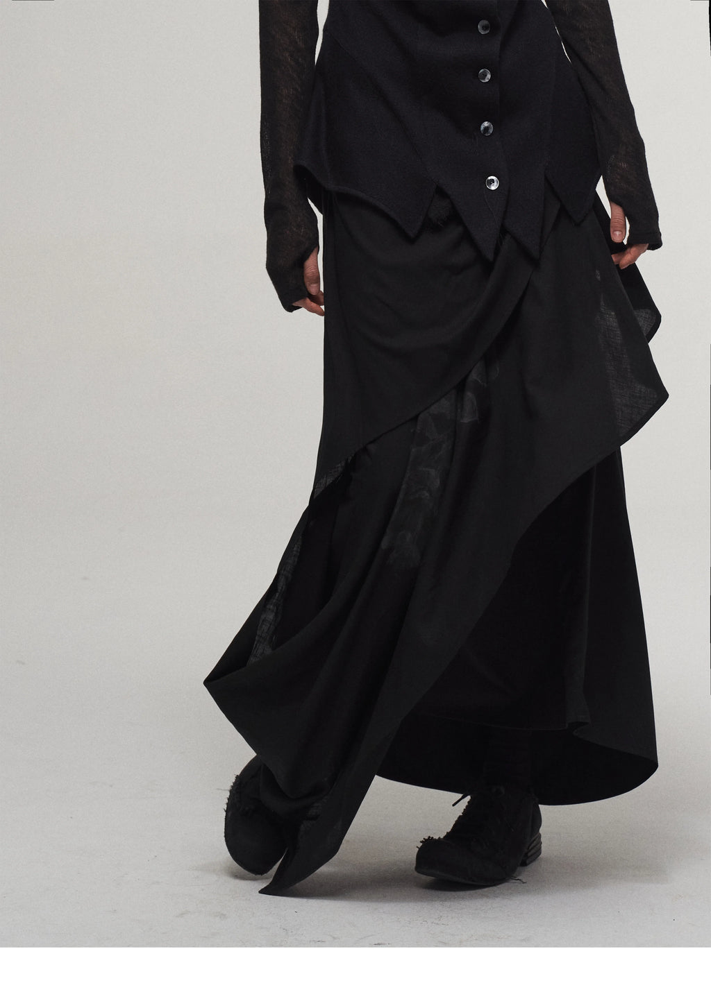 Knife-Pleated Fluid Skirt