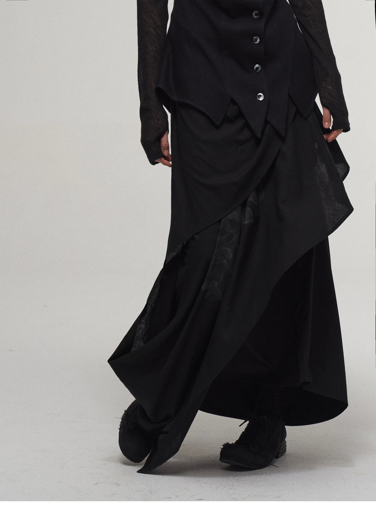 Knife-Pleated Fluid Skirt