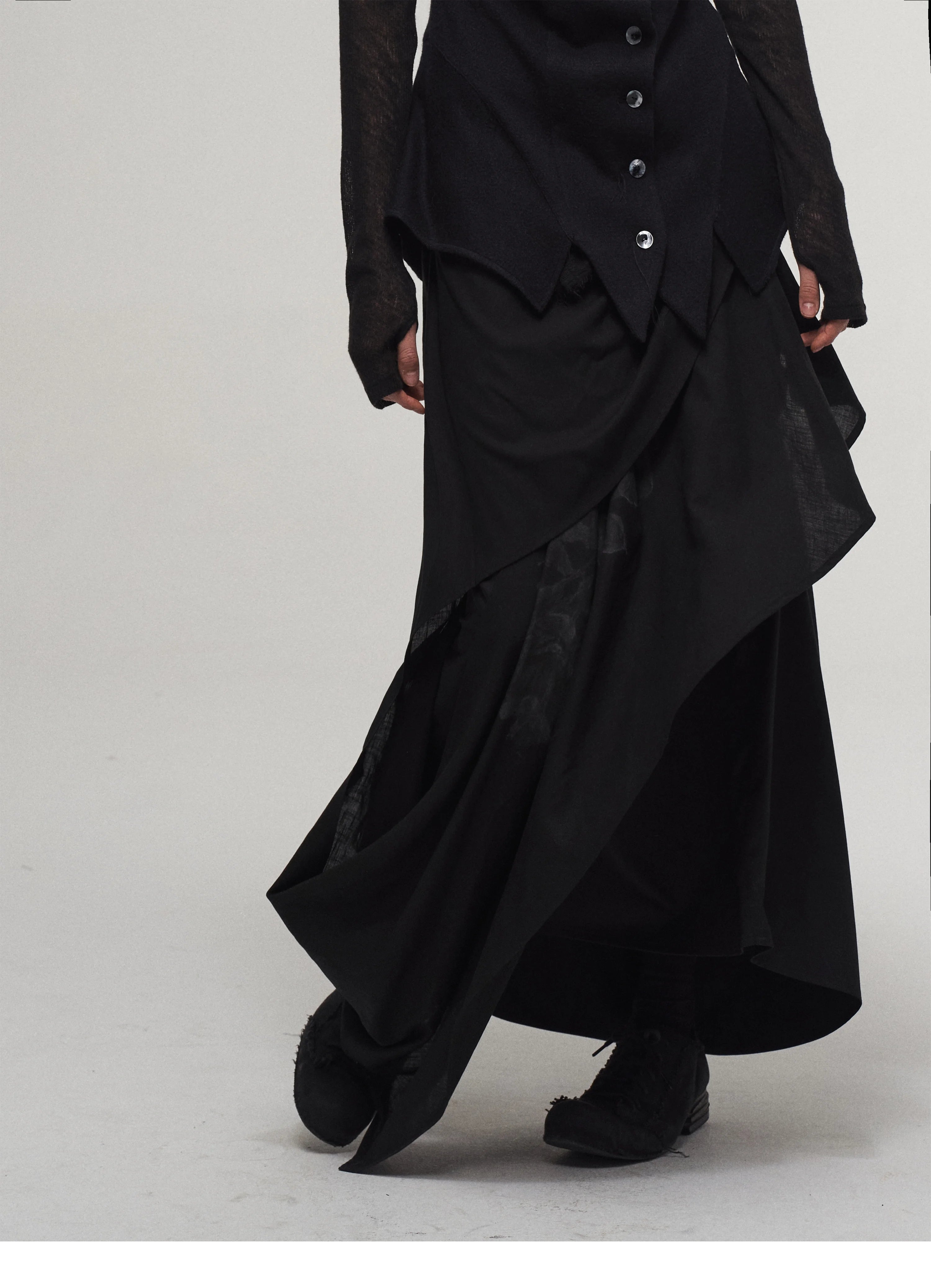 Knife-Pleated Fluid Skirt