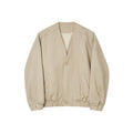 Natural hemp V-neck padded jacket