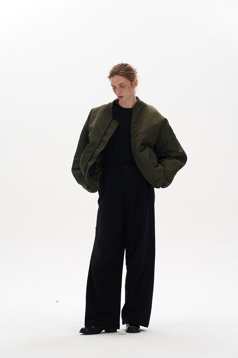 Oversized silhouette bomber padded jacket