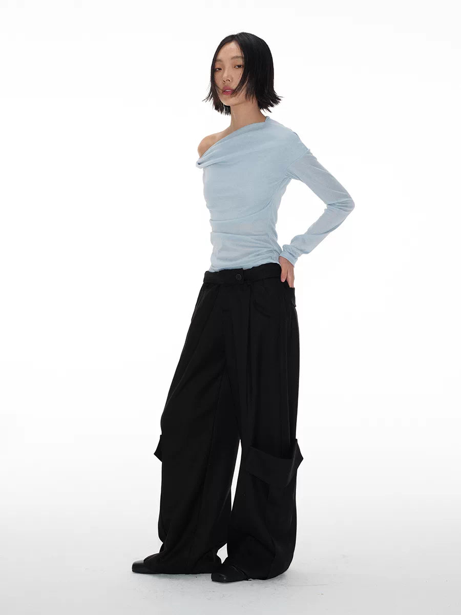 Womens Twisted collar T-Shirt