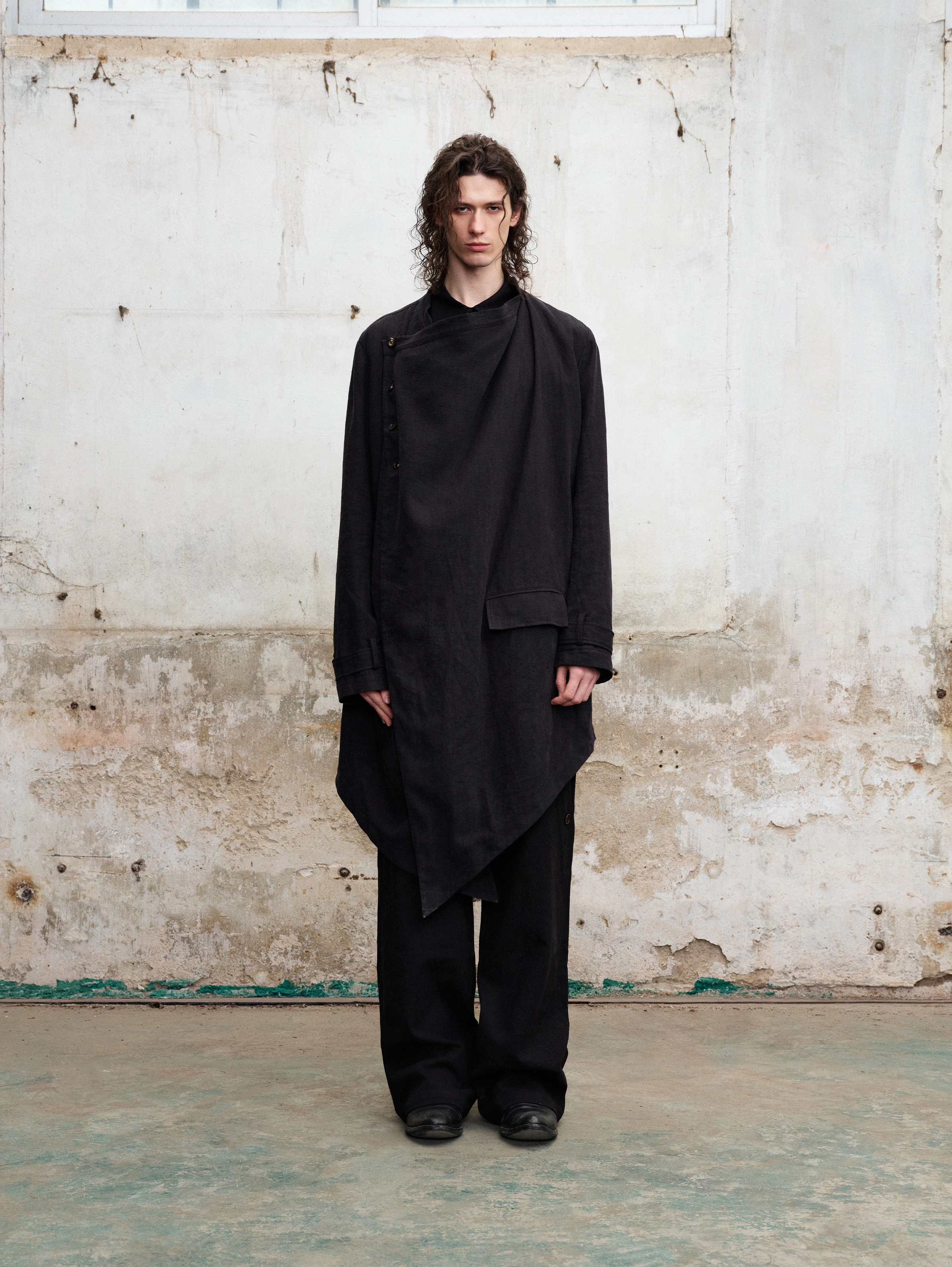 Featherfall Drape Collar Coat
