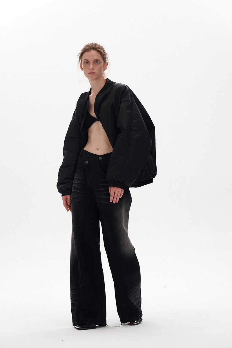 Oversized silhouette bomber padded jacket