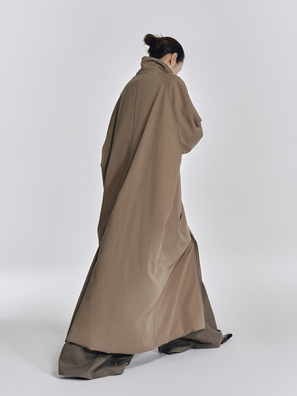 Stand-collar detachable long padded coat