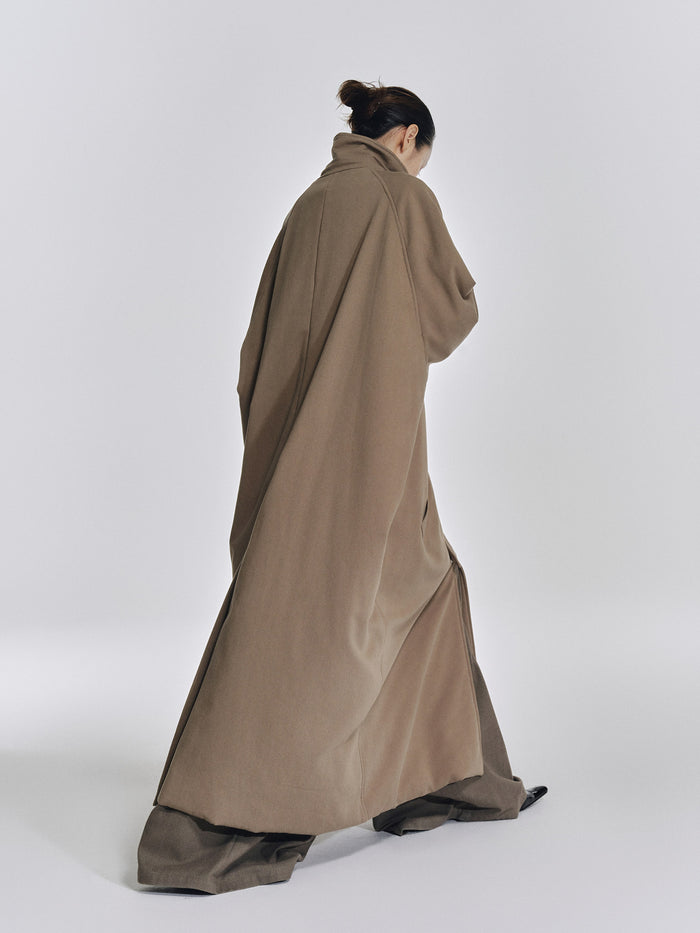 Stand-collar detachable long padded coat