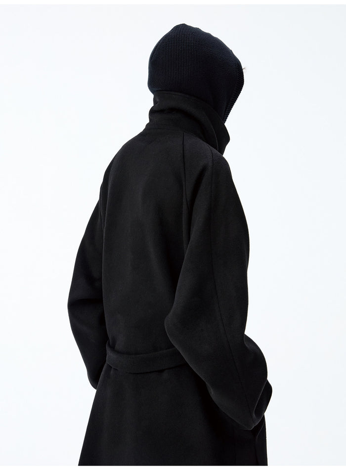 Asymmetric Zip Tie-Waist Coat