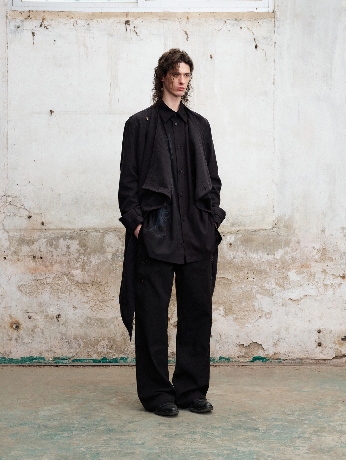 Featherfall Drape Collar Coat