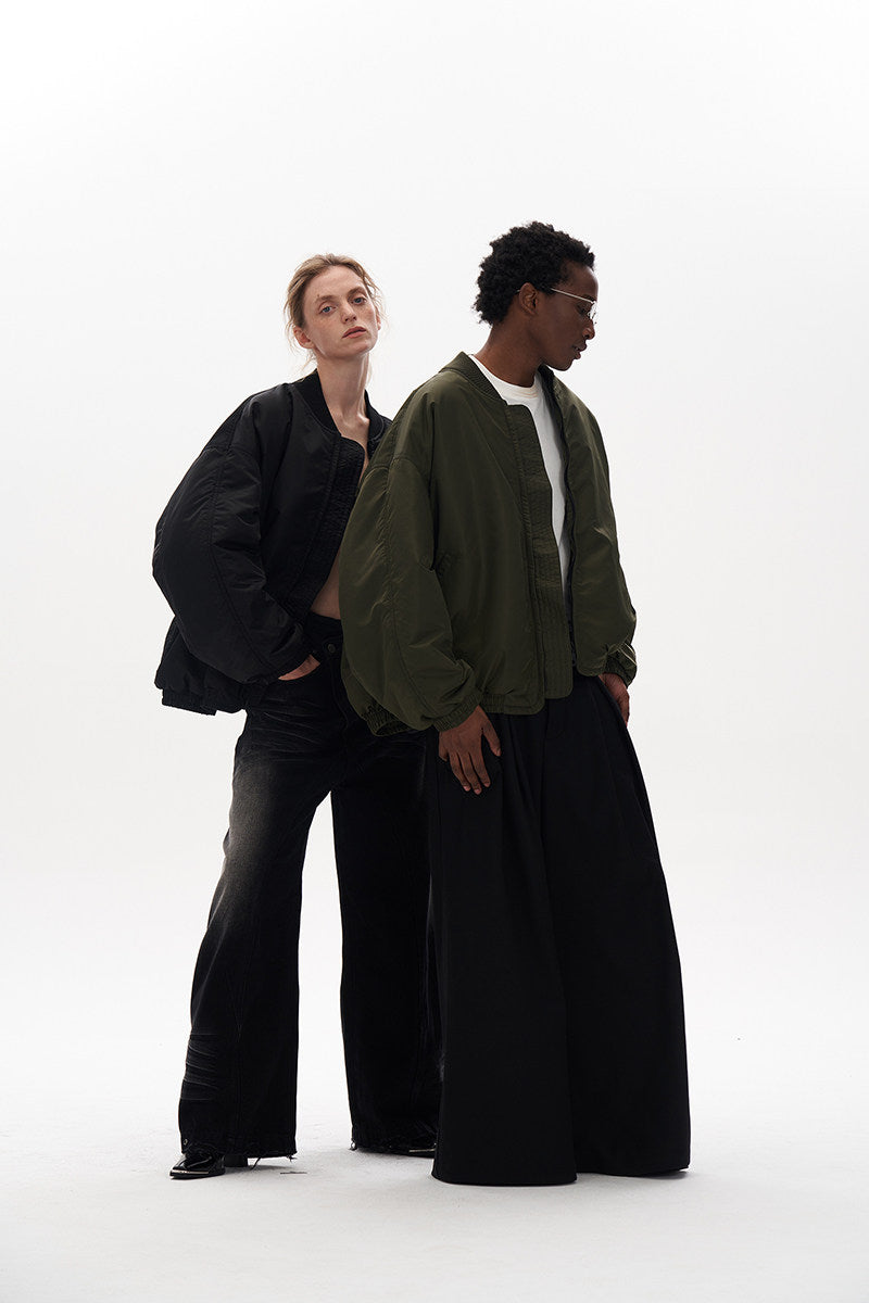 Oversized silhouette bomber padded jacket