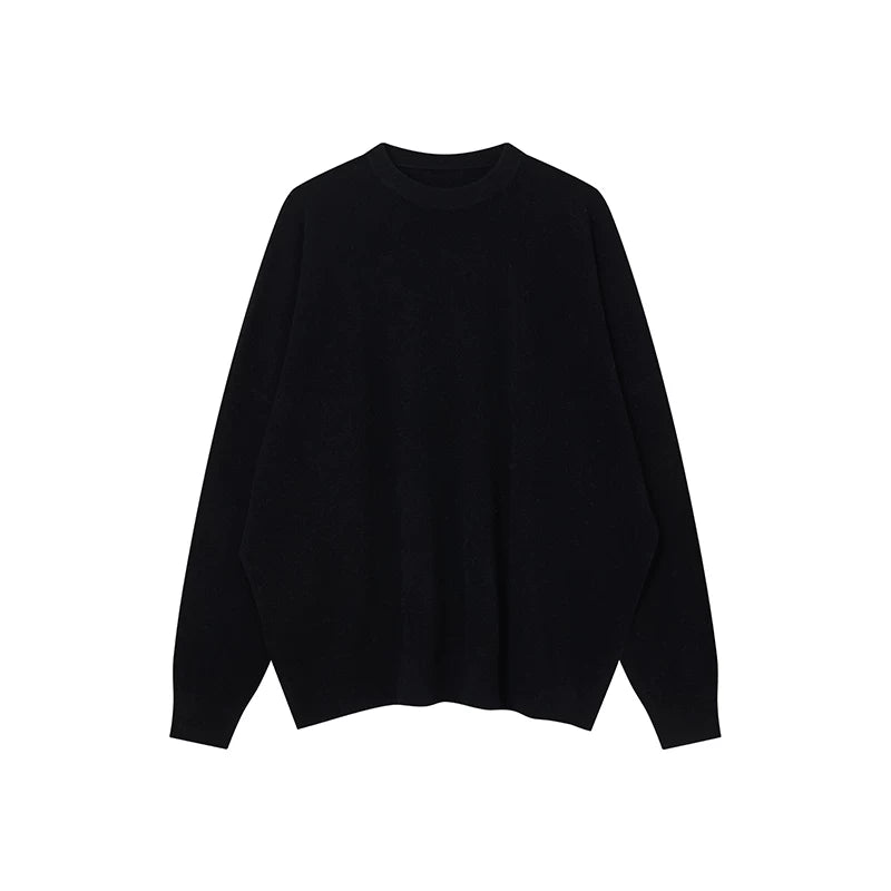 Relaxed-fit crewneck wool knit sweater