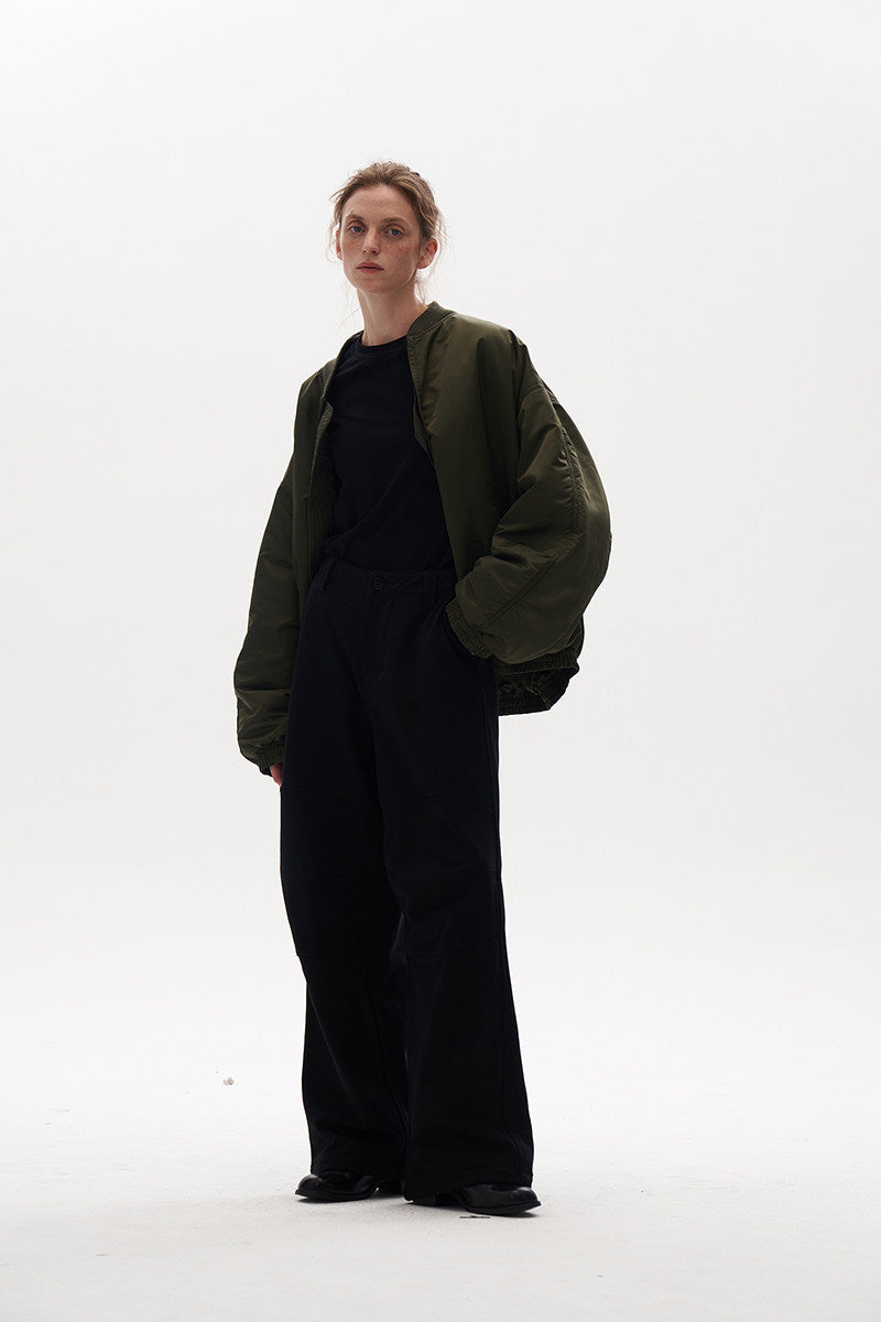 Oversized silhouette bomber padded jacket