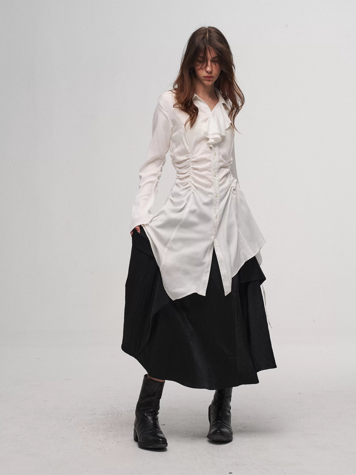 Pleated Shirt Dress